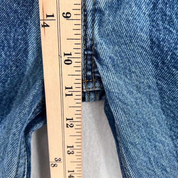 RE/DONE Jeans Womens 26 Blue Stovepipe Stripes Wash High Rise Slim Straight - Picture 13 of 14